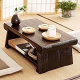Japanischer Stil Tatami Beistelltisch Mit Mehrzweck Holz Klapp Couchtisch, Leichter Tragbarer Reise Camping Tisch Für Picknick, Meditation Und Mehr (Color : B, S : 60cm/23.6in)