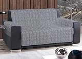 BIANCHERIAWEB Gepolsterter Sofa-Sofa-Sofa, schmutzabweisend, hergestellt in Italien, Botanisch, 3-Sitzer, Grau