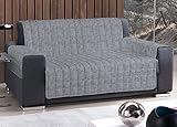 BIANCHERIAWEB Gepolsterter Sofa-Sofa-Sofa, schmutzabweisend, hergestellt in Italien, Botanisch, 3-Sitzer, Grau