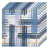 Graffiti Blau Grau Stoffservietten 6er Set, Abstrakte Kunst Baumwollmischung Waschbar und Wiederverwendbare Tischservietten für Hotel, Restaurant, Hochzeiten, Partys, 50,8 x 50,8 cm