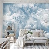 3D Wasserdichte Tapete Moderner Blauer Himmel Und Weiße Wolken Möwe Wandbild Wohnzimmer Tv Hintergrund Heimdek TV Wandbild Tapete Wohnzimmer die fototapete 3d Vlies wandbild Schlafzimmer-400cm×280cm