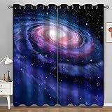 HYFBH 2 Paneele Verdunkelungsvorhänge, Sternenhimmel, Galaxie, Stern-Fenstervorhänge, Vorhänge, bereit für Wohnzimmer, Kinderzimmer, Vorhänge WxH/2x200x245cm gardinen Blickdicht