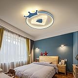 Deckenleuchte/Deckenlampe Kronen-Schlafzimmer-Deckenleuchte, einfache, moderne, kreative Jungen und Mädchen, Kristallprinzessin, Augenschutz, Kinderzimmerlampe Deckenleuchten Wohnzimmer (Color : Blau