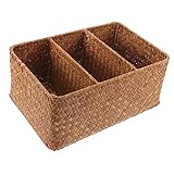 WHAMVOX Stroh-Desktop-Aufbewahrungsbox Fach-Organizer-Box Schlüssel-Organizer-Box Schubladenkörbe Wc-Tankkorb Badezimmer-Aufbewahrungsbehälter Küchenkörbe Für Theke Großer