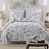 WECDS-E Bettdecken Gesteppte Tagesdecke Doppelbett Personen Bettbezug Überwurf Kissenbezüge Bettwäsche 3-teiliges Set Patchwork Steppdecke Baumwolle Bettlaken 230 x 250 cm Kissenbezüge 50 x 70 cm x 2