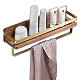 Duschablage Badregal Badezimmer Regal Dusch-Caddy-Regal Ohne Bohren, Dusch-Aufbewahrungsregal, Walnuss-Badezimmerregal Für Toilette Und Küche Duschregal Duschkorb (Color : A, Size : 45 * 11.5 * 14CM)