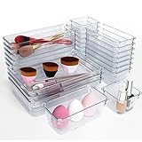 OSORD Schubladen Ordnungssystem, 25 Stücke Schubladen Organizer Schminktisch Organizer Schreibtisch Organizer Schubladen mit 100pcs Gummipuffer Schminktisch Zubehör für MakeUp Büro Bad Küche