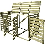 vidaXL Kiefer Mülltonnenbox 3 Tonnen Mülltonnenverkleidung Mülltonnenschrank