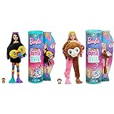 Barbie-Puppen und Accessoires, Cutie Reveal-Puppe im Tukan-Plüschkostüm und 10 Überraschungen & -Puppen und Accessoires, Cutie Reveal-Puppe im Affen-Plüschkostüm und 10 Überraschungen