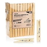com-four® 100x Wäscheklammern XXL aus Bambus - große nachhaltige Holzklammern - unbehandelte Bambus-Klemmen ca. 9,5 cm zum Wäscheaufhängen, Basteln und Dekorieren (Bambus - 100 Stück XXL)