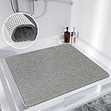 Duschmatte rutschfest, 53 x 53 cm Weich Komfort Sicherheits Badewannenmatte, Antibakterielle Badematte mit Ablauflöchern, Antirutschmatte Dusche für Badewanne und Nassbereiche