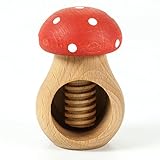 Holzfee Nussknacker Pilz Kappe Rot Fliegenpilz Design Nussschraube