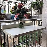 Balkon-Klapptisch, Outdoor-Stehtisch für Geländer, Geländer zum Aufhängen, klappbar, höhenverstellbare Laptop-Werkbank, für Terrasse, Garten, Arbeitszimmer, Schlafzimmer, Badezimmer (Color :