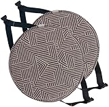 (1/2/4 Packungen) Rundes Hocker-Stuhlkissen, Rundes Sitzkissen, Rundes Hochhocker-Kissen, Rutschfestes Rundes Stuhlpolster Mit Elastischen Riemen Und Schnallen ( Color : Stripes , Size : 30*30cm(2pack