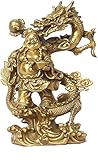 Glückliche Buddha-Statue, Dekoration, lachender Buddha, Feng Shui, Reichtum, Glück, Dekoration, Figur, golden, 23,9 cm