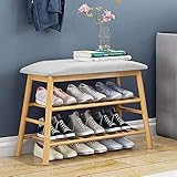 Schlafzimmermöbel/Holz-Schuhregal, Bankhocker, nordischer multifunktionaler Sitzkissen, Flur, Schuhaufbewahrung, Hocker, Organizer, Nachttisch, Aufbewahrungsschränke, Farbe: A