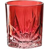 Leonardo Capri Trink-Glas 1 Stück rot, spülmaschinenfestes Saft-Glas mit Relief Facetten-Schliff, buntes Wasser-Glas, Becher aus Glas, 330 ml 022363