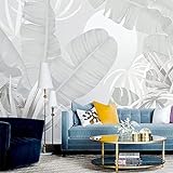FBITE 3D Wandmalerei für Benutzerdefinierte Wandmalerei Tapete Nordische handgemalte tropische Blätter Palmblätter Europäische Pflanzen Indoor Wandmalerei 430x300cm