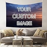 Mraxovid Individueller Wandteppich, personalisierter Hintergrund mit Fototext, individueller Wandbehang für Hochzeit, Geburtstag, Vatertag, Muttertagsgeschenk, Schlafzimmer ästhetisch 203 x 152cm