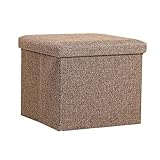 Cube Fußstütze Hocker Aufbewahrung Ottomane Gepolsterter Fußhocker Mit Aufbewahrung Kleiner Hocker Für Flur Wohnzimmer Wechselschuh Fußstütze-30 * 30 * 30 Braun