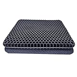 Deyikeji Gel Sitzkissen,orthopädisches sitzkissen für Auto, Büro- & Rollstuhl,Cool & Atmungsaktiv Hochelastisches Stuhlstützkissen Entlastet Hüftmüdung (Schwarz, 42×36×3.8cm)