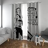 PARREN Banksy-Stil benutzerdefinierte Verdunkelungsvorhänge für Wohnzimmerfenster Maskierte Mädchen Vorhänge für Schwarz & Weiß High Shading Küchenvorhänge 80x120cm