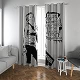 PARREN Banksy-Stil benutzerdefinierte Verdunkelungsvorhänge für Wohnzimmerfenster Maskierte Mädchen Vorhänge für Schwarz & Weiß High Shading Küchenvorhänge 80x120cm