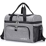 Lifewit große Kühltasche für 27/32/48 Dosen, isolierte Lunch-Tasche, leichte, tragbare Kühltasche, doppellagig für Picknick, Strand, Arbeit, Reise