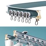 Blaue Decken-Vorhangschiene, Mit Schienenzubehör, Flexible Und Biegbare Decken-Vorhangschiene, Verdickte Aluminiumlegierung, Kundenspezifische Größen Erhältlich (Color : Blue, Size : 4.5M/15FT)