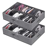 Rafornty Aufbewahrungsbox für Schuhe unter dem Bett, Aufbewahrungsboxen für Schuhe im Schrank (2 Stück für 24 Paar) mit transparentem Deckel