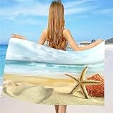 GYORI Mikrofaser Strandtuch Ozean Handtuch Groß 100x200 cm Strandseestern Strandtuch 3D Badetuch Strandhandtuch Schnell Trocknendes Weiches Strandlaken, Saunatuch, Reisehandtuch