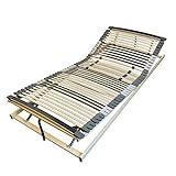 AM Qualitätsmatratzen Ergonomischer 7-Zonen Lattenrost - 100x220 cm - fertig montiert - 44 Leisten - Kopf- und Fußteil verstellbar - Holmabsenkung für Schulter und Becken - 100 x 220cm