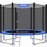 Monzana Trampolin Ø 305 cm TÜV SÜD GS Zertifiziert Komplettset inkl. Sicherheitsnetz, Leiter, Randabdeckung & Zubehör - Kindertrampolin Gartentrampolin