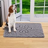 Lifewit Chenille Indoor Fußmatte, Türmatte für den Innenbereich, Rutschfester Fußabtreter mit niedrigem Profil für matschige Schuhe und Hundepfoten, maschinenwaschbare Matte , 50 x 80 cm, Grau