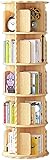 Drehbares Bücherregal Massivholz Bücherregal Bodenregal Buchaufbewahrung Regal Mehrschichtig Optionales Spitzendesign (Farbe: Holz, Größe: 4 Schichten (48 x 129 cm))