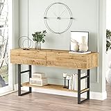 [en.casa] Konsolentisch Lappeenranta Sideboard mit 2 Türen Flurtisch 76 x 139 x 43 cm Beistelltisch mit Ablage Büro Wohnzimmer Industrial Holzoptik