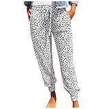 Dame Freizeithose lang Jogginghosen Sporthose lose Yogahosen breite Beinhosen elastisch Pluderhose Pumphose Haremshose Hippie Hose Baggy Hosen Strandhose Sommer Frühling Herbst Sommerhosen Leicht A1