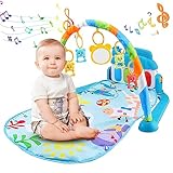 Horypt Kleinkind-Fitnessstudio - 5-in-1-Klavier für Kleinkinder im Fitnessstudio,rutschfeste Spielmatte, Klavier-Tummy-Time-Aktivitätsmatte, Tummy-Time-Spiel für frühe sensorische Erkundung