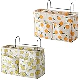 2 Stücke Bett Organizer, Betttaschen Multifunktionale, Betttaschen Hochbett, Bett Organizer Bett Tasche, Bett Hängetasche, zum Abstellen von Büchern, Handys, Gläsern, Snacks am Bett