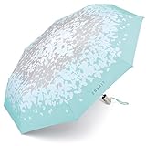 Esprit Damen Taschenschirm Easymatic mit Auf-Zu Automatik - Butterfly kiss Aqua-grau