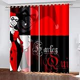 OUSIKA Vorhang Blickdicht Ösen 3D Modisches Cooles Mädchen Polyester Mit 3D-Druck, Für Schlafzimmer, Geräuschreduzierung 2 Stück 220x210 cm Verdunkelungsvorhang, Blickdichte Vorhänge Wohnzimmer Deko