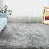 ABWXN Flauschig Teppich 90x150cm Hochflor Shaggy Teppich für Schlafzimmer,Wohnzimmer,Jugendliche/Mädchen Zimmer - Hellgrau