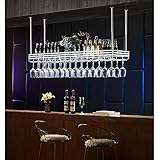 SUCHETA Weinregal-Deckenregal, hängendes Weinregal, Weinglasregal, Leichter Luxus-Baraufhänger/Weinregal/Regal, kopfüber hängendes Weinglasregal für zu Hause, hängender kreativer Weinschrank
