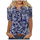 Bluse Damen Leinenbluse Damen Damen Bluse Esprit Damen Longbluse Damen Spaghetti Top Damen Chiffon Bluse Damen Tshirt Damen Mittelalter Kleidung Damen Top Damen Sommer（1-Dark Blue,S）