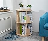 Heehee Massivholz Drehbares Bücherregal, 360-Grad-Display, bodenstehendes Bücherregal, Lagerregal für Kinder und Erwachsene, multifunktionaler Bücherregal-Organizer (2-stöckig)