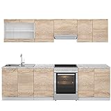 Vicco Küche Raul Küchenzeile Küchenblock Einbauküche 270 cm Sonoma - Frei Kombinierbare Einheiten
