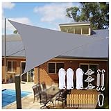 Solar Sonnensegel ， WetterbestäNdig Atmungsaktiv Sonnenschutz Segel ， Mit Sonnensegel Befestigung Set,Gray-5m/16ftx5m/16ftx5m/16ft