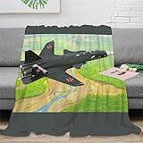 3D Design Flugzeug Schlafdecke, Warme Überwürfe Für Couch Sofa Und Bett, Weiche Gemütliche Große Tagesdecke, Anti Pilling Flanelldecken 40x50inch(100x130cm)