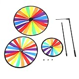 Mehrfarbiges Regenbogen-Windmühlen-Spielzeug, Tragbares Dreirädriges Blumen-Windmühlen-Windrad, Whirligig-Kinderspielzeug für Gartenparty, Outdoor-Dekoration