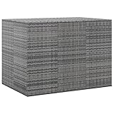 Bussandri Exclusive - Garten-Kissenbox PE Rattan 145x100x103 cm Grau